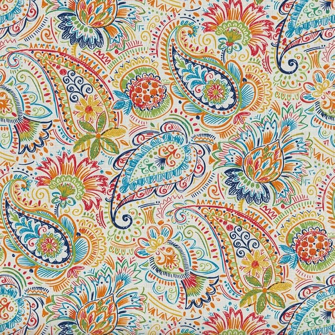 Pillow Perfect Paisley Indoor/Outdoor Accent Throw Pillow, Plush Fill, Weather, and Fade Resistant, Large Throw - 18.5" x 18.5", Blue/Green Gilford, 2 Count