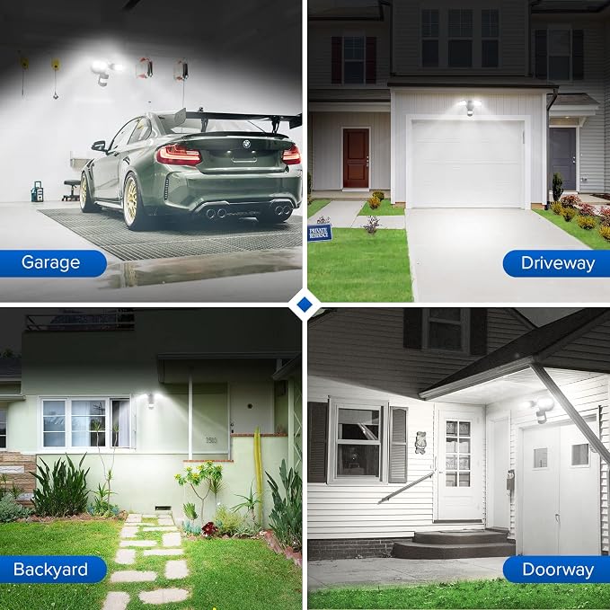 SANSI Eco Series 18W 1800LM LED Motion Sensor Outdoor Lights, Energy Saving Security Light, 200W Equiv. 5000K Dusk to Dawn Flood Light, 50,000 Hours Lifespan, IP65 Waterproof for Yard, Doorway, Black | 200W Equiv. Daylight White Dusk to Dawn Wide Angle...