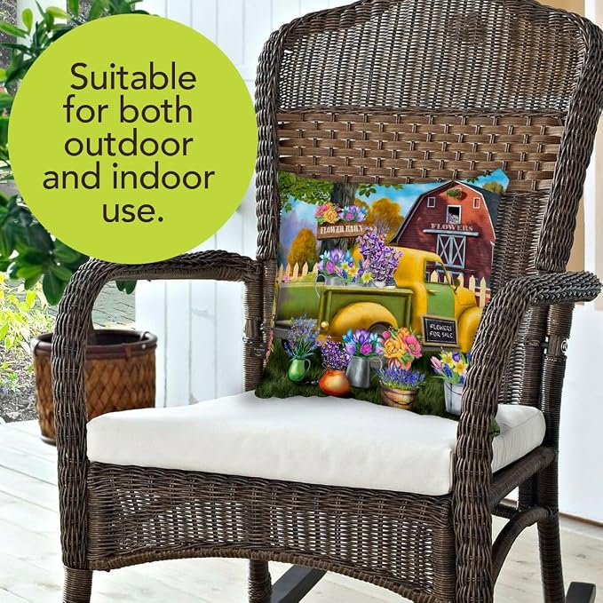 Briarwood Lane Indoor/Outdoor Pillow 17x17 Flower Barn Spring Decorative for Spring Pillow