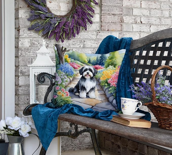 Caroline's Treasures Havanese Spring Path Throw Pillow Machine Washable, Indoor Outdoor Decorative Pillow for Couch, Bed or Patio, 18Hx18W