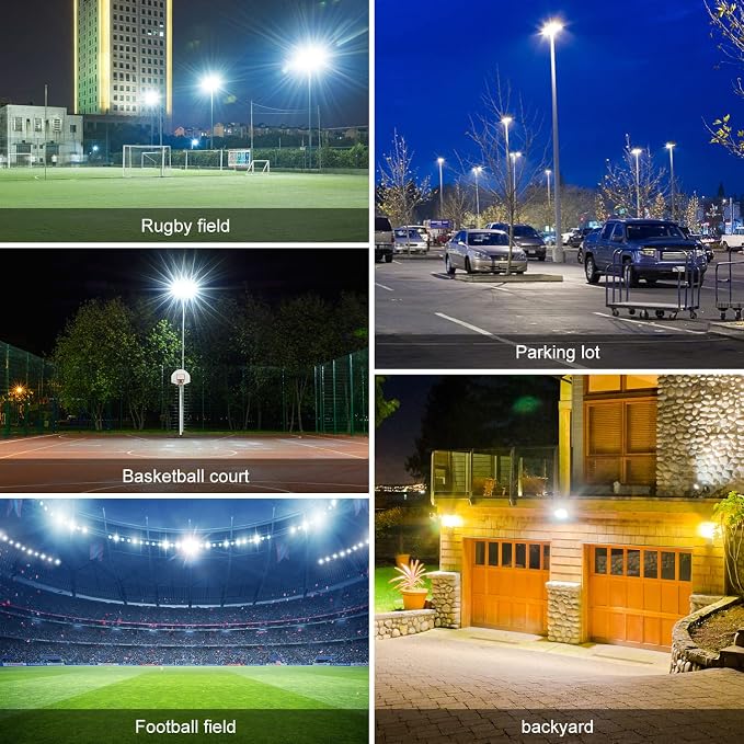 Juyace 36000Lm 240W Led Stadium Outdoor Flood Light Area Lighting for Sport | Super Bright Arena Lights，Commercial Area Lighting,5000K Daylight,100-277V,IP65 Waterproof,For Sport Court,Switch Control
