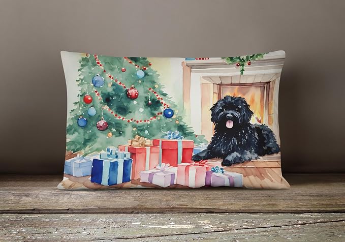 Caroline's Treasures DAC2733PW1216 Puli Cozy Christmas Throw Pillow Machine Washable, Indoor Outdoor Decorative Pillow for Couch, Bed or Patio, 12HX16W
