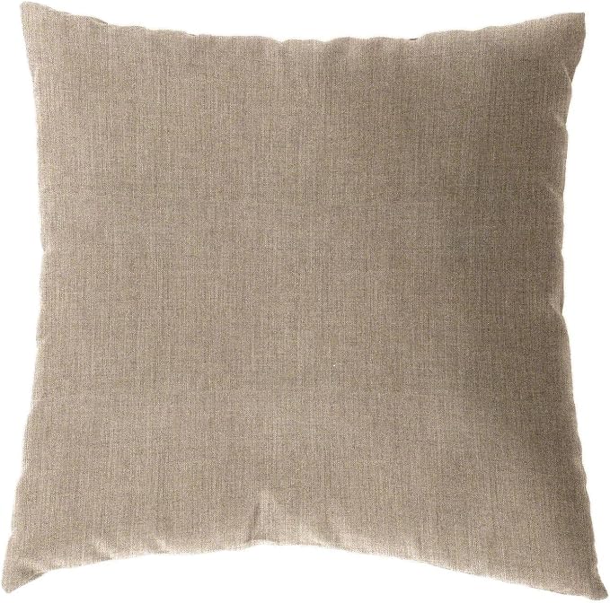 Cushion Source 17" x 17" Sunbrella Throw Pillow, Indoor/Outdoor Decorative Pillow, Fade and Water Resistant, Sunbrella Elements Cast Ash