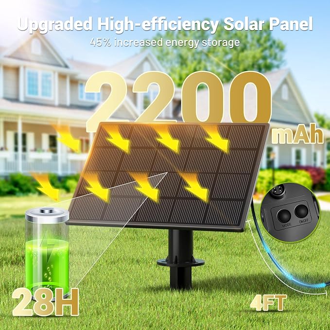 30FT Solar String Lights Outdoor Waterproof, 10+1 LED Solar Powered Lights with Remote Control, 3 Light Modes & Dimmable, USB-C Charging for Patio, Backyard, Garden, Camping