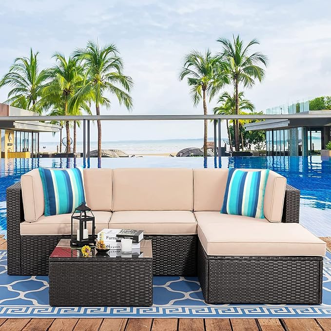 Pyonic Outdoor Waterproof Throw Pillow Covers 18x18 Dark Blue Pillow Covers Decorative Lines Striped Cushion Cases Set of 2 for Patio Furniture Tent Garden,Color Stripe