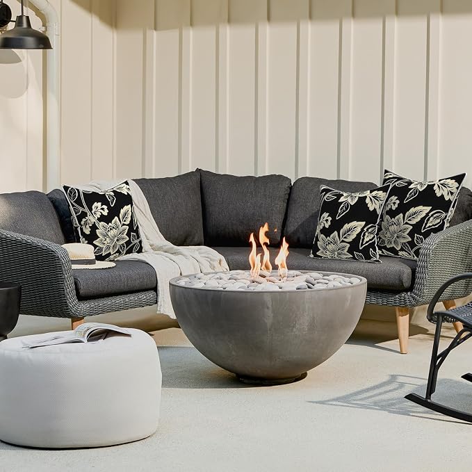 LVTXIII Set of 2 Patio Throw Pillows Waterproof 16"x16" Fade Resistant Outdoor Throw Pillow with Inserts,Decorative Garden Toss Pillow Cushions for Home Patio Sofa Use, Elegant Vines Black