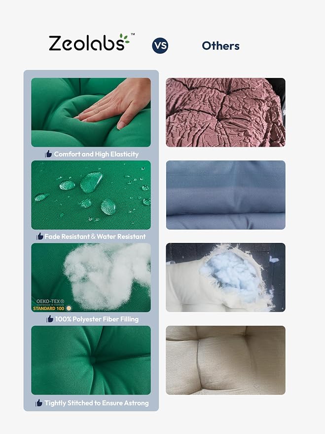 Indoor Outdoor Lumbar Pillows,Waterproof Outdoor Pillows Set of 4 for Patio Furniture,12×20 Inch, Green