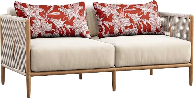 Indoor/Outdoor Polyester Fabric Lumbar Pillow Cover, All-Weather Waterproof Rectangular Cushion Case for Patio Furniture, 12 x 24 Set of 2 - Florals-58