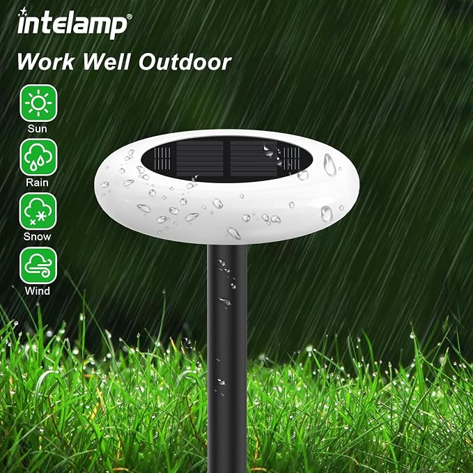 Solar Pathway Lights Outdoor Waterproof 9 Color Changing 2 Pack | Remote Control Dusk to Dawn Solar Powered LED Ground Light for Lawn, Garden, Yard, Patio, Walkway, Driveway & Landscape Decor
