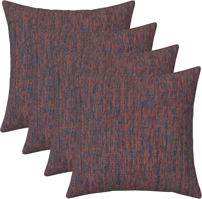 RSH DECOR: Sunbrella Square Throw Pillows Set of 4 | 20" x 20" | Water and Fade-Resistant Performance Fabric | Outdoor Pillow Covers with Down-Alternative Inserts | Made in USA (Platform Horizon)