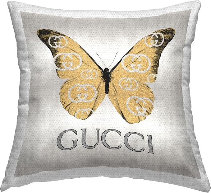 Stupell Industries | Glam Fashion Butterfly, 18 x 18 | Outdoor Pillow, Made in USA - By Madeline Blake