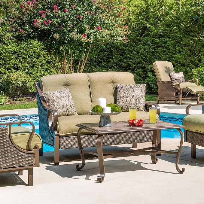 Hanover Medallion Indoor Throw, Set of 2, Decorative and Weather Resistant Meadow Green Cushions for Outdoor Furniture and Patio Sets with Premium Quick-Drying Fabric, 2 Pillows, 2 Count