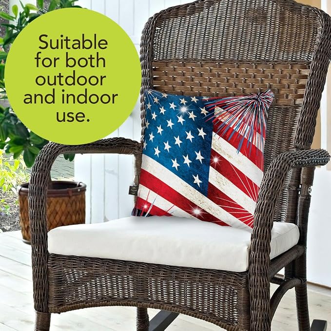 Briarwood Lane Summer Indoor/Outdoor Pillow 17x17 Stars and Stripes for Summer Pillow