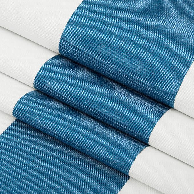 RSH Décor Sunbrella Neck Roll Pillows – Set of 2 | 24” x 8” | Outdoor Bolster for Patio, Deck, Porch, or Poolside Furniture | Water & Fade-Resistant | Cabana Regatta | Blue & White Stripe