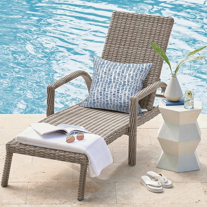 DYTXIII Pack of 2 Outdoor Waterproof Pillow Covers ONLY, 18"x18" Square Decorative Double Printed Throw Pillow Cases for Patio Couch Porch Furniture, Pebble Blue