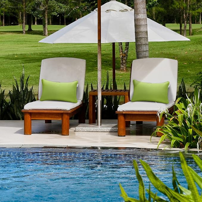 JMGBird Outdoor Accent Pillows Green Outdoor Pillows Waterproof | 12×20 Outdoor Thtow Pillows with Insert Included Outdoor Pillow for Patio Furniture