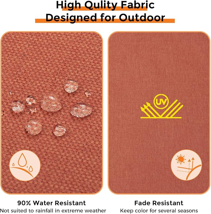 Magpie Fabrics Indoor Outdoor Cushion Cover Replacement 2 Pack, NO Insert! Water Repellent Slipcover with Ties Decor for Patio Garden Chair Sofa Bench Wicker(Coral, 20x18x4 Inch)