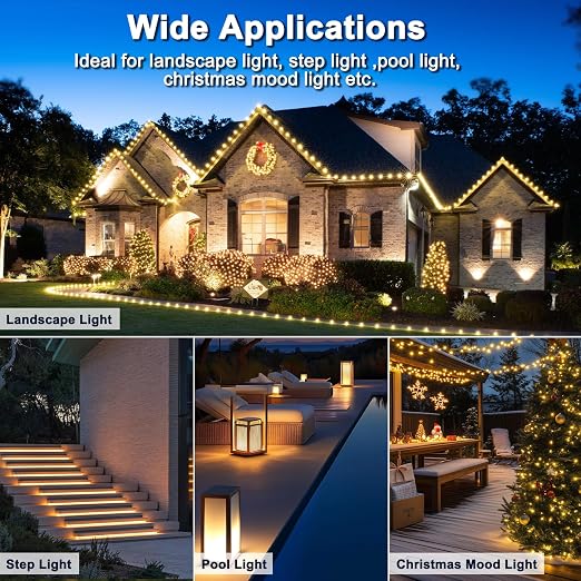 Vansdon 300W Low Voltage Landscape Transformer,2 Zone,120V AC to 12/14V AC | Photocell Sensor & Timer,Circuit protection & Memory function,5 modes,Weatherproof,for Pathlight,Spotlight,ETL Listed