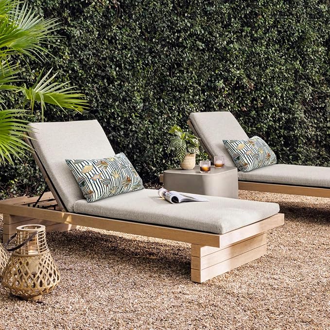 DYTXIII Pack of 2 Waterproof Outdoor Lumbar Pillow with Inserts, 12x20 in Rectangle Decorative Patio Throw Pillow for Home, Sofa,Bench and Patio Furniture, Crayon Shells