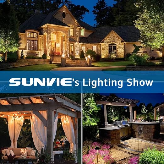SUNVIE 200W Landscape Lighting Transformer Outdoor Low Voltage Landscape Transformer with Timer and Photocell Sensor Waterproof 120V to 12V/14VAC Low Voltage Transformer for Landscape Garden Lights | 120V to 12V/14V AC Landscape Lighting Transformer, W...