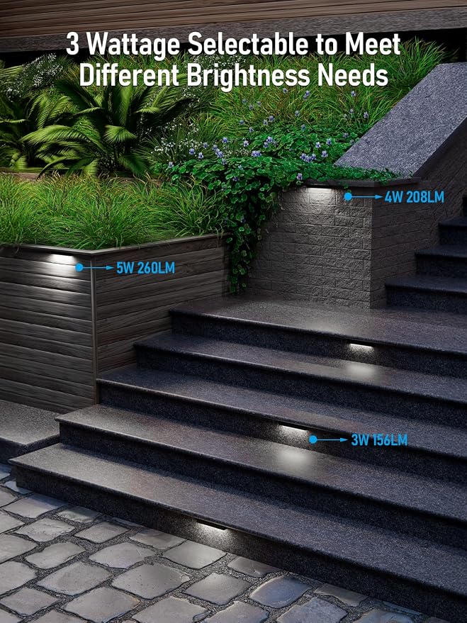 LEONLITE 4-Pack 7 Inch LED Hardscape Lighting, 3W/4W/5W, 5000K Daylight | Update Dimmable Retaining Wall Lights, Low Voltage Landscape Lighting, 12-24V AC/DC Paver Light, Outdoor Step Lights, ETL