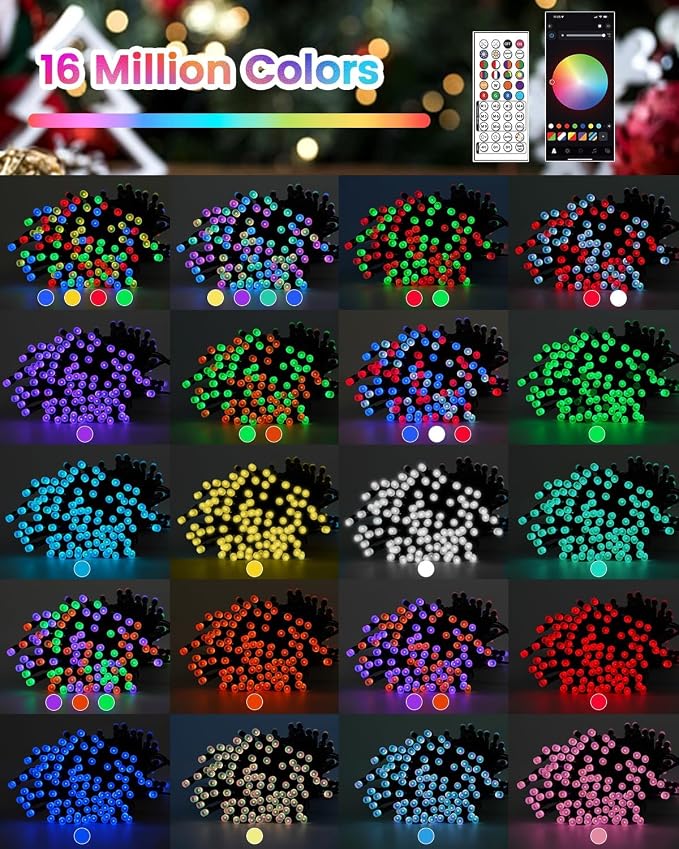 OZS 200LED Smart Color Changing Fall String Lights | 82FT App Controlled Orange Lights, Waterproof RGB LED String Lights with Remote & Timer, Music Sync Multiple Modes Indoor Outdoor for Fall Decor