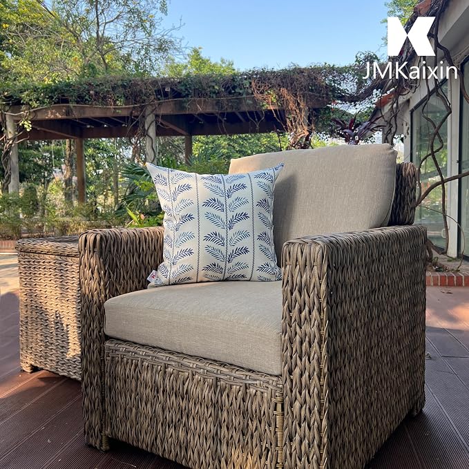 Outdoor Pillows 18"x18" Waterproof Decorative Pillows with Inserts | Set of 2 Fade Resistant Patio Throw Pillows for Garden Porch Couch and Patio Furniture