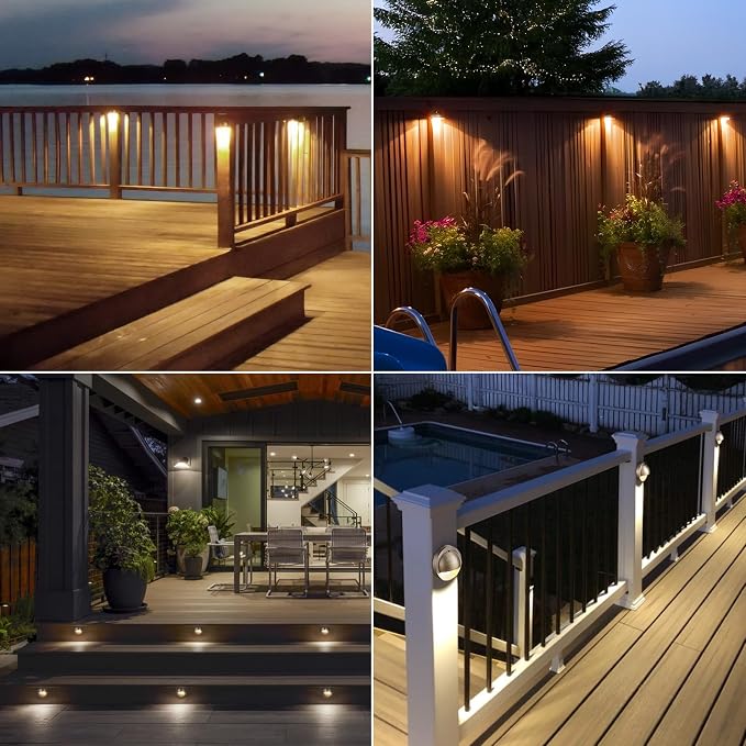 LEONLITE 12-Pack 5CCT 3.74inch Low Voltage LED Deck Lights, Bronze | 180LM, 12-24V AC/DC, CRI90, UL Listed, Die-cast Aluminum Housing, Frosted Glass Lens, 1800K/2700K/3000K/4000K/5000K