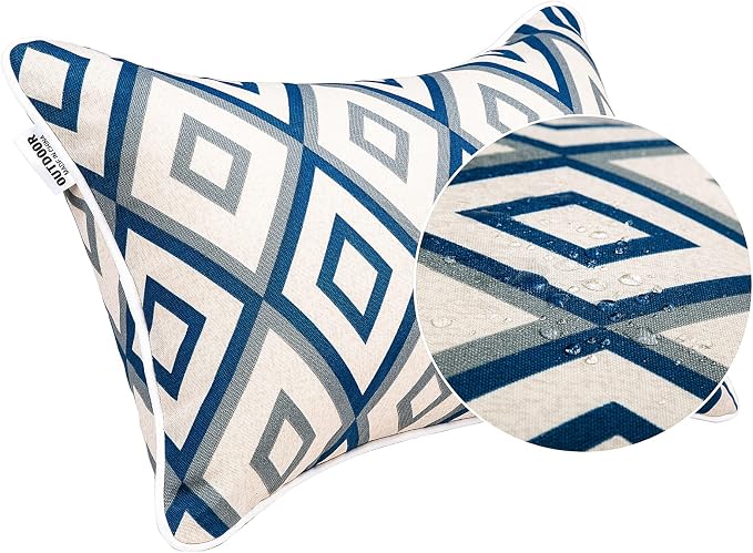 JMGBird Outdoor Accent Pillows Outdoor Lumbar Pillows with Inserts | 12x20 Outdoor Pillows Waterproof Outdoor Thtow Pillows Mandala Pattern Outdoor Patio Pillows for Patio Furniture