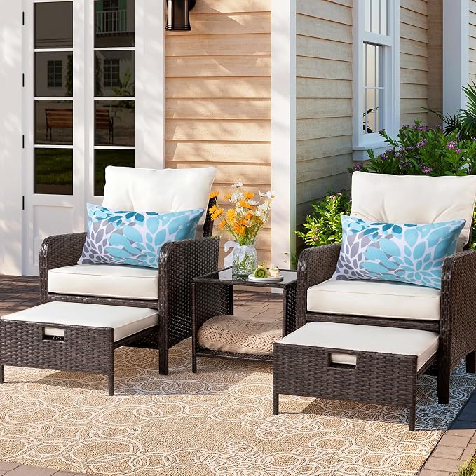 12x20 Waterproof Outdoor Pillows, Set of 2 Outdoor Lumbar Pillows | Patio Furniture Pillows, Decorative Throw Pillows, Waterproof & Fade Resistant, Removable & Washable, Blue Color