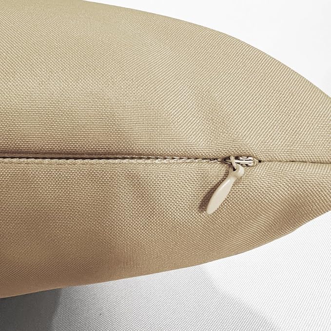 VAKADO 12x20 Outdoor Waterproof Throw Pillow Covers Set of 2 Decorative Outside Patio Furniture Cushion Cases Decor for Garden Bench Porch Couch Tent,Taupe