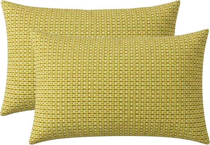 RSH DECOR: Lumbar Throw Pillows Set of 2 | 20” x 12" | All-Weather Spun Fabric | Water and Fade-Resistant | Outdoor Support Pillows for Patio Furniture | Made in USA (Future Patina)