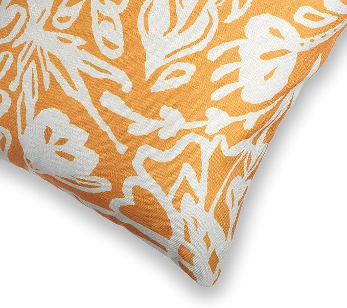 Fab Habitat Indoor/Outdoor Throw Pillow Made from Recycled Polyester Yarn - Double Sided, Stain Resistant, Machine Washable - Abstract - Patio, Deck, Living Room - Glamis Mustard Yellow (20" x 20")
