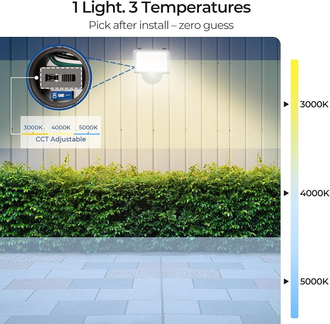 CINOTON 55W 7700LM LED Flood Lights Outdoor, 3CCT, ETL Listed, 4 Pack | IP65 Waterproof Security Wall Pack with 180°Knuckle, Dusk to Dawn 120V Aluminum Fixture for Warehouse Patio Porch Garage
