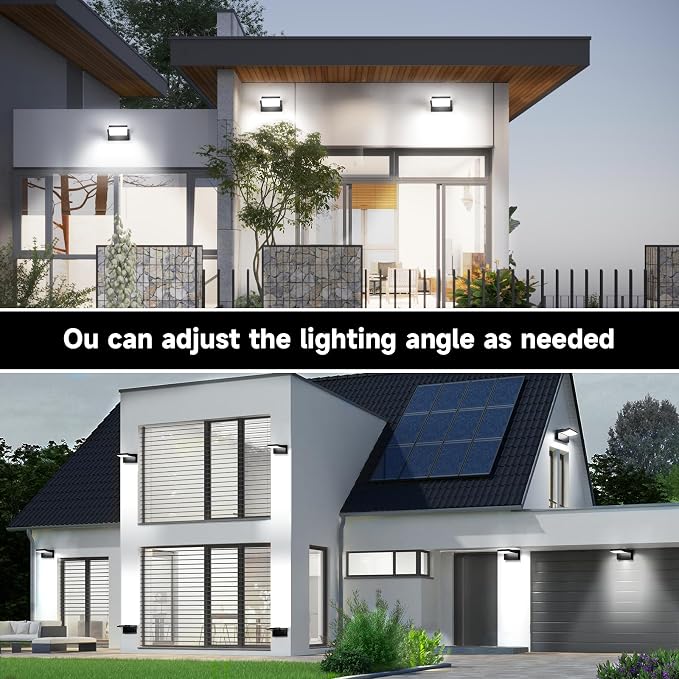 Outdoor Wall Lights 40W 350 ° Adjustable Modern Security Commercial Exterior Wall Mount Fixture 6000K Waterproof Black Floodlights Yard Wall Mount Garage Barn Yard Lights