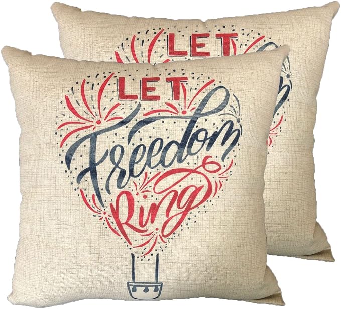 Comfort Classics, Inc. Outdoor/Indoor Throw Pillow LET Freedom in Beige (Set of 2) 15 x 15 in.