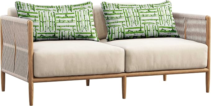 Indoor/Outdoor Polyester Fabric Lumbar Pillow Cover, All-Weather Waterproof Rectangular Cushion Case for Patio Furniture, 12 x 18 Set of 2 - Abstracts-18