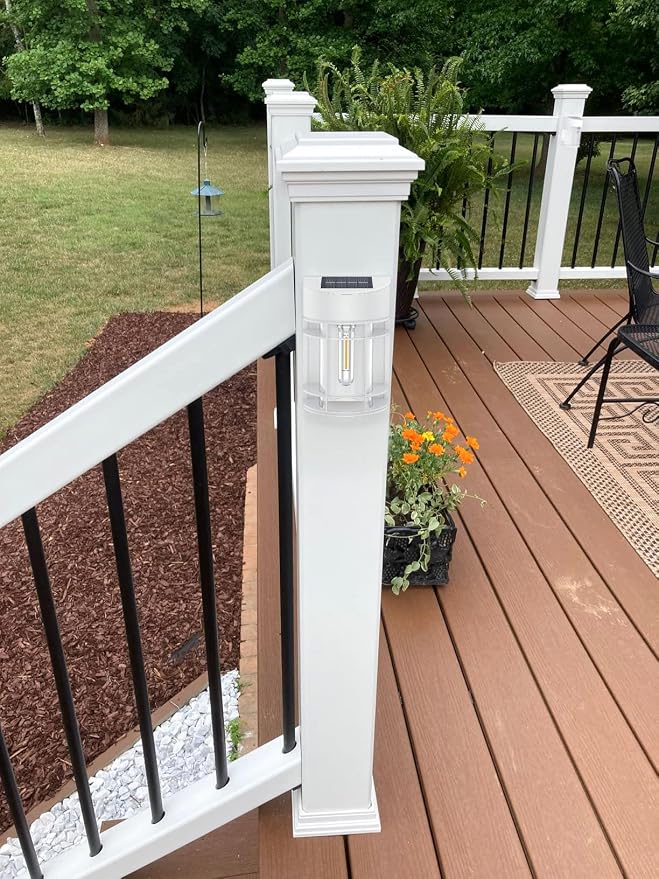 Solar Fence Lights, 12 Pack Waterproof Solar Lights Outdoor, 3000K Warm White LED Outdoor Solar Lights for Fence Garden Yard Step Stairs Patio Décor