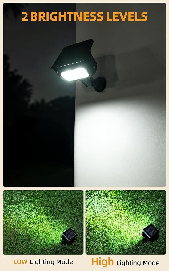 ROSHWEY Solar Spot Lights Outdoor, Waterproof Spotlights with 2 Brightness Mode, Landscape Lighting Solar Lights for Garden, Yard, Pathway (Cool White, 4 Pack)