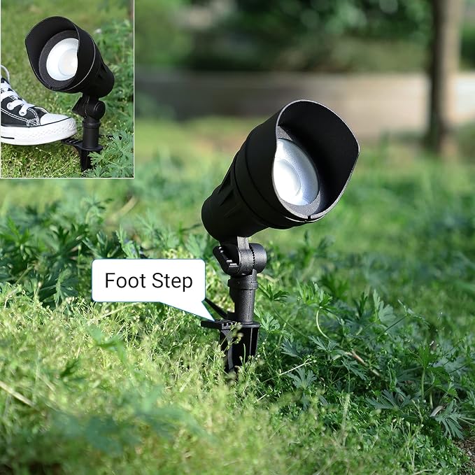 DEWENWILS LED Low Voltage Landscape Lights, 12V Aluminum Outdoor Spotlight | 14W 540LM 3000K, IP65 Waterproof Landscape Lighting for Yard, Garden, House, Tree, Lawn 4 Pack