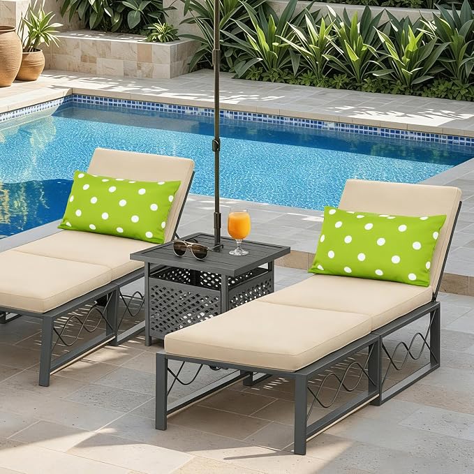 Eternal Beauty 12X20'' Set of 2 Outdoor Decorative Pillow Covers Waterproof Outdoor Pillow Covers for Spring Summer Patio Lumbar Pillows, Green Polka Dot, 12X20 inches