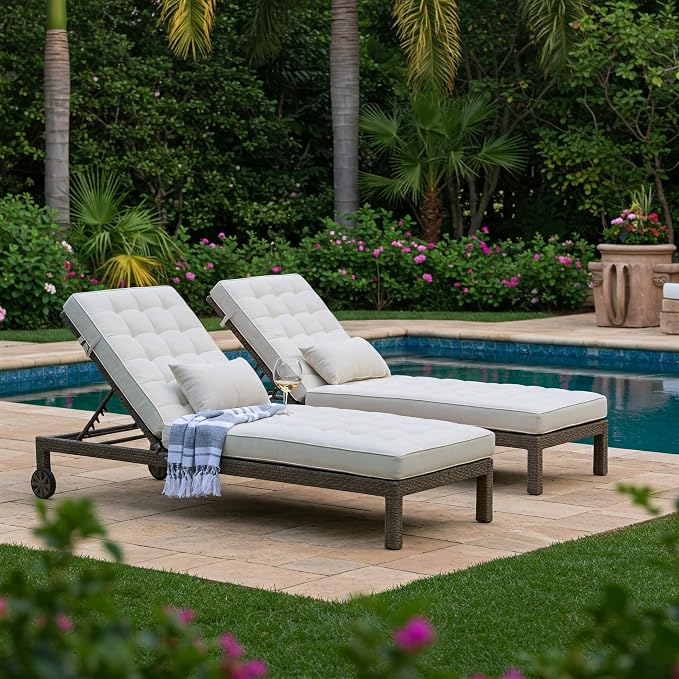 RSH DECOR Sunbrella Lumbar Throw Pillows, Canvas White, 20" x 12" | Set of 2, Water and Fade-Resistant, Down-Alternative Inserts, Outdoor Pillow Covers