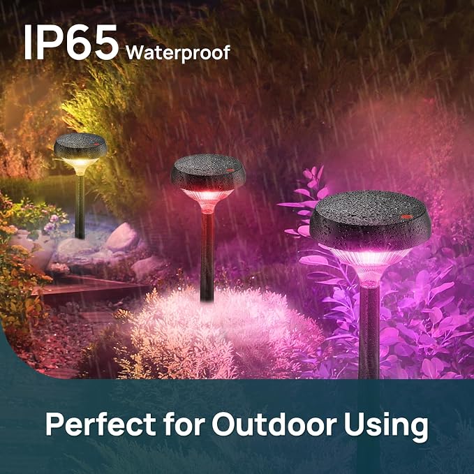 Linkind Solar Lights Outdoor 8 Pack, Color Changing Solar Pathway Lights | Multicolor/Warm White/Cool White Solar Lights Outdoor Waterproof for Walkway Yard Garden Landscape Driveway