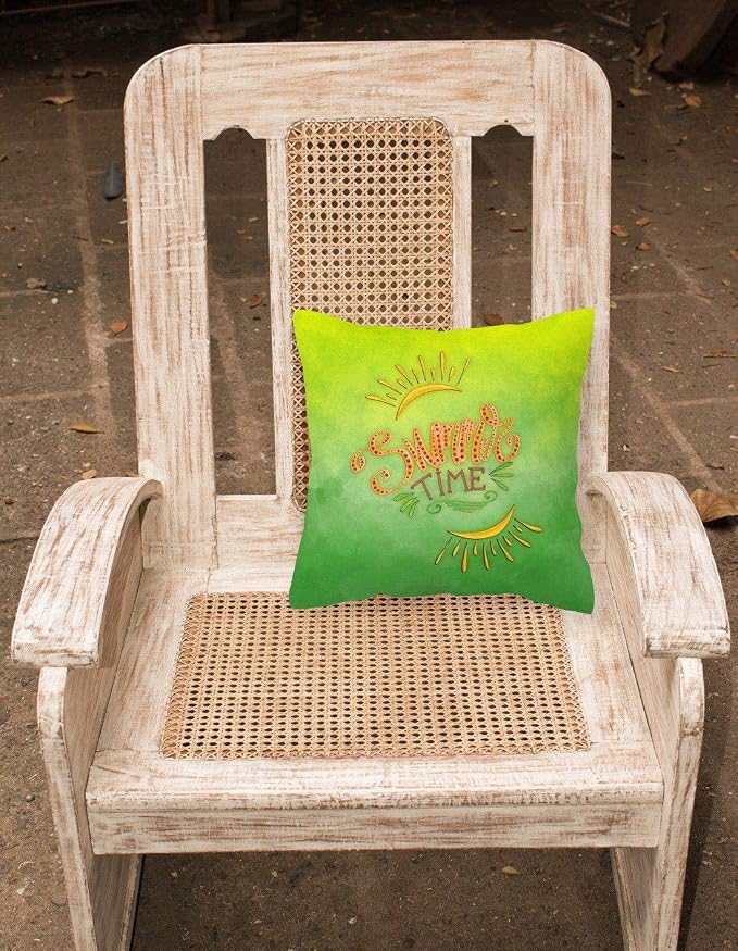Caroline's Treasures BB7453PW1818 Summer Time Fabric Decorative Pillow Machine Washable, Indoor Outdoor Decorative Pillow for Couch, Bed or Patio, 18Hx18W