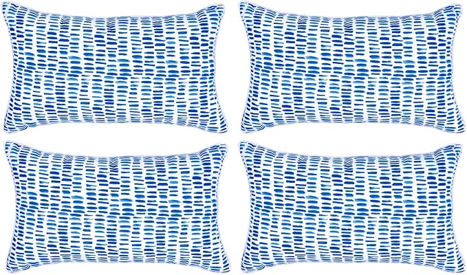 JMGBird Outdoor Patio Pillows Outdoor Throw Pillows with Inserts | 12x20 outdoor pillow insert 4 outdoor Lumbar pillows waterproof outdoor pillows for patio furniture