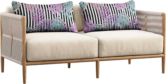 Indoor/Outdoor Polyester Fabric Lumbar Pillow Cover, All-Weather Waterproof Rectangular Cushion Case for Patio Furniture, 16 x 24 Set of 2 - Tropical-63