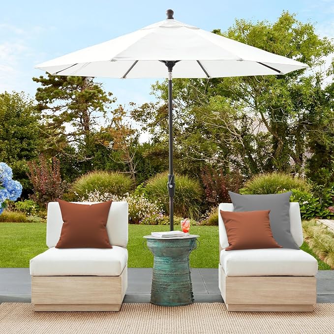 Premium 16x16 Inch Outdoor Throw Pillows Set of 2–Fabric with 1500-Hour Color Fastness Waterproof TPU Inner Lining Decorative and Durable for Patio Garden and Indoor Use, Red