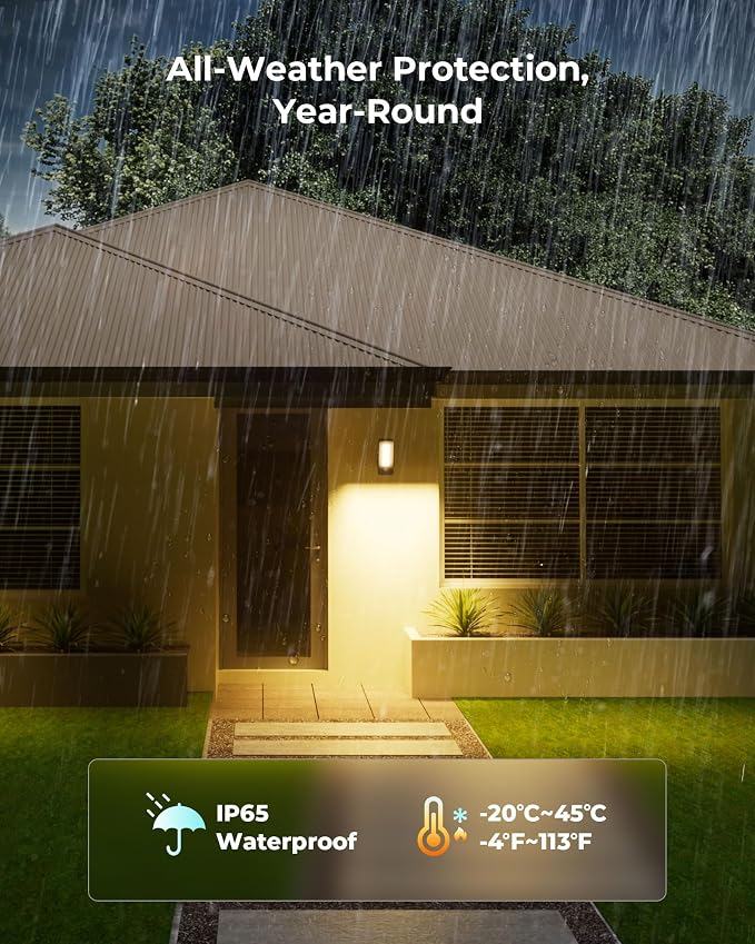 Motion Sensor Outdoor Wall Lights, 10000mAh Rechargeable Battery Powered Outdoor Lights with Remote, 3 Modes with Red Alert, Dimmable & 3CCT, Outdoor Security Lights for Porch, Backyard, Garage