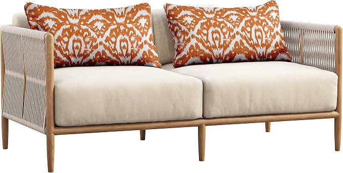 Indoor/Outdoor Polyester Fabric Lumbar Pillow Cover, All-Weather Waterproof Rectangular Cushion Case for Patio Furniture, 12 x 20 Set of 2 - Ikat-54