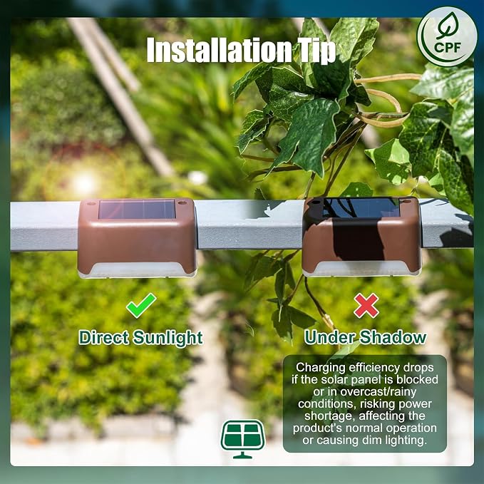 SOLPEX Solar Deck Lights Outdoor 16 Pack,Step Light Waterproof,Warm White | Led Solar lights for Outdoor Stairs,Step,Fence,Yard,Patio and Pathway
